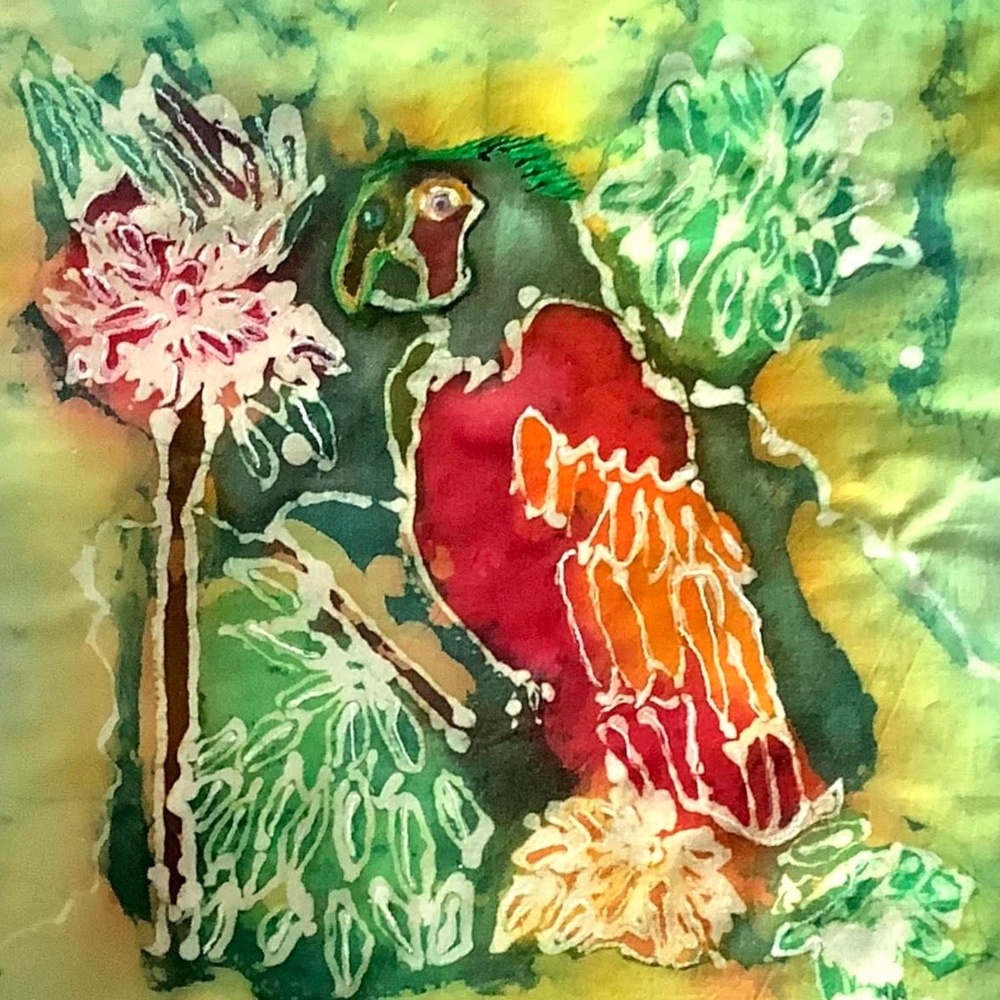 Original PARROT Batik Painting made by me.
